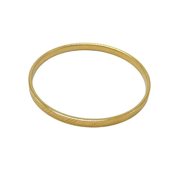 Monet Diamond Cut Texture Bangle Bracelet Gold Tone Vintage - Picture 2 of 5